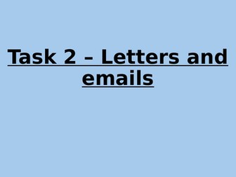 ESOL Entry 2 writing emails/letters lesson