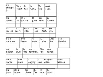 French hobby sentences