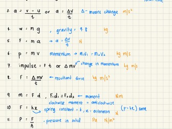 Physics Formulas IGCSE