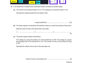 Electricity Revision (IGCSE CAMBRIDGE)