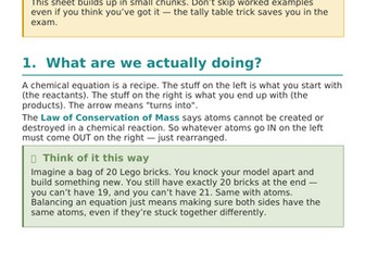 Balancing Equations ADHD Friendly Walkthtough GCSE Science/Chemistry