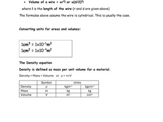 KS5 Physics Last Minute Revision Resource- Density Calculations