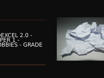 EDEXCEL 2.0 ENGLISH LANGUAGE PAPER 1 BREAKDOWN - HOBBIES - TARGET GRADE 5