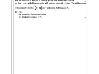 Edexcel M1 'Vectors in Mechanics' Classified Past Paper Questions + Mark Scheme + Model Answers