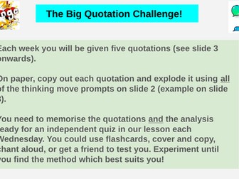 Big Quotation Challenge - ACC, AIC, Macbeth, P+C Poetry
