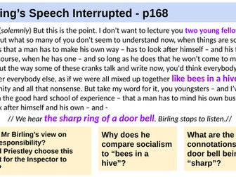 Inspector Calls - Birlings' Key Moments + Analysis