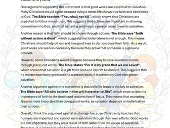 Grade 9 Model Answers – GCSE RS Christianity and Islam (High-Level Evaluation Responses)