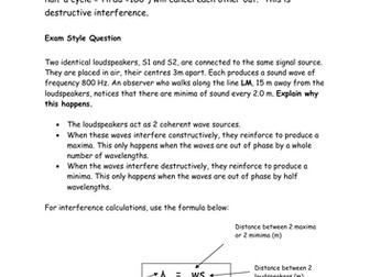 KS5 Physics Last Minute Revision Interference and Standing Waves