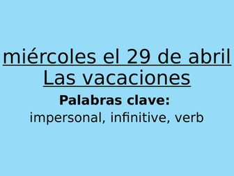 Spanish holidays reading