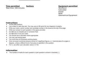 Maths iGCSE Cambridge 0580 Paper 4 2026 Predicted paper