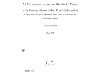 AS Mathematics Integration Workbook (Aligned with Pearson Edexcel 8MA0 Pure Mathematics) A Progressi
