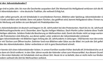 DW Advent German A Level