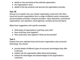 T&T BTEC Pearson Compo 1 practice assessments tasks 1a 1b and 2