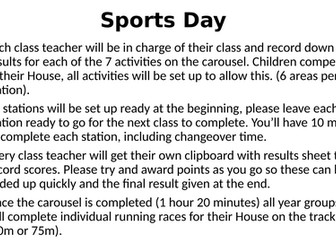 Primary Sports Day Planning