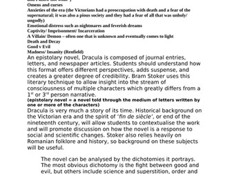 "Dracula" A LEVEL ENGLISH LITERATURE mock exam questions