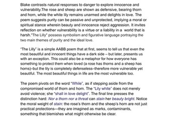 "The Lilly" by William Blake : A LEVEL ENGLISH poetry analysis