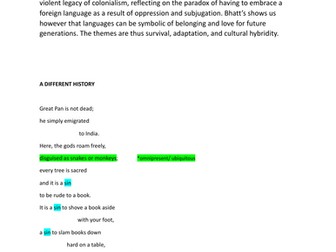 iGCSE ENGLISH LITERATURE "A Different History" poetry analysis