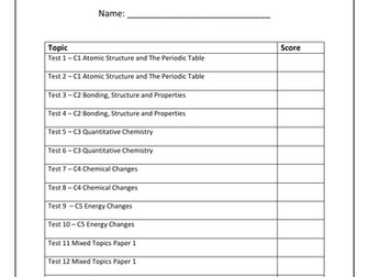 GCSE AQA Chemistry 10 minute tests booklet