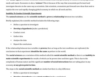 IAL Edexcel Economics Unit 1 - Introductory Concepts Notes