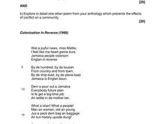 OCR GCSE English Literature P2 New Poetry Question