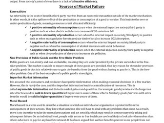IAL Edexcel Economics Unit 1 - Market Failure Notes