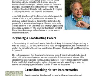 Sir David Attenborough Y6 SATs Style Reading