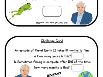 David Attenborough Maths Challenge cards
