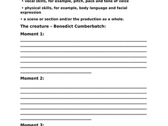 Frankenstein Live Theatre Review W/Sheet
