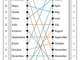 Los Meses y Las Estaciones - Match Up exercise