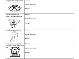 Lit paper 2 Lord of the Flies and Power and Conflict revision