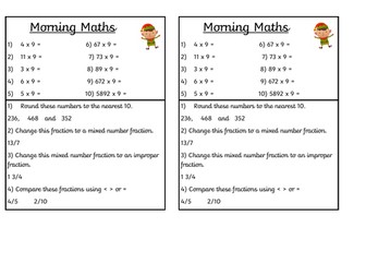 Year 5 Morning maths activities