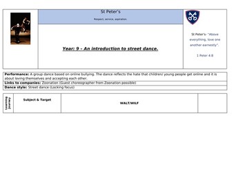 Dance lesson year 9- Introduction to street dance