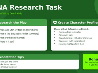 DNA - Dennis Kelly Research Task (Computer Lesson)