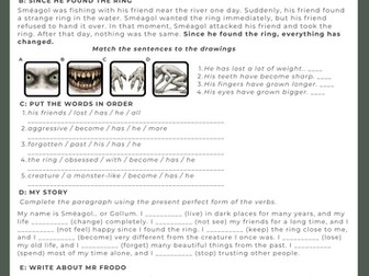 From Sméagol to Gollum: A Creative Present Perfect Worksheet