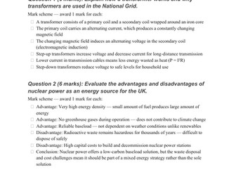 6-Mark Exam Practice Questions with Mark Scheme