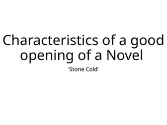 Good Novel Opening: Stone Cold