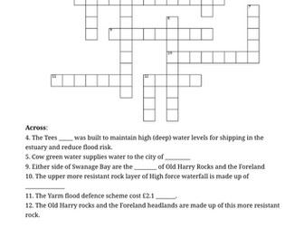 GCSE Paper 1 - Case Study Crosswords