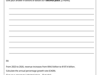 AQA Core Maths - Paper 2 - 2026 - Preliminary Material - Computer Games Market