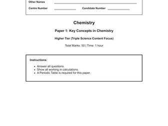 Edexcel GCSE Chemistry: 2026 Predicted Topic Tests (Paper 1)