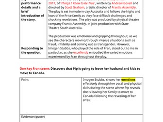 AQA Drama Section C plan and checklist for a TOP GRADE!