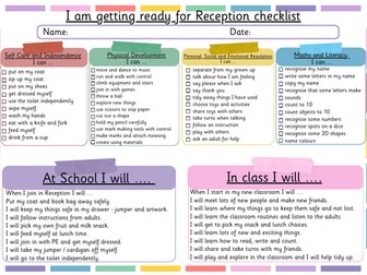 Transition - School Readiness tick list