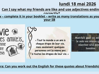 L'amitié est la clé du bonheur - Edexcel French GCSE, Module 2, unit 3