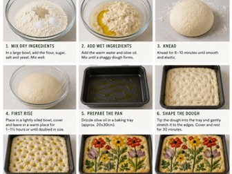 Garden Focaccia Bread Step by Step instructions