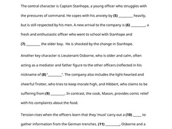 Cloze synopsis (Journey's End)