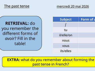 French past tense revision