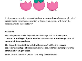 Enzyme practical sheets for LPA/SEND