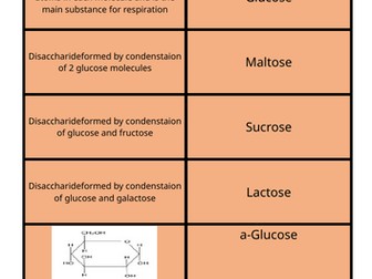 A-Level Biology Edexcel Topic 1 card sorts