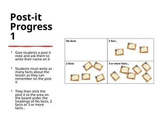 Post it Progress Music Activity
