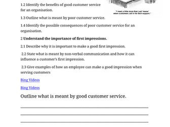 NOCN Horticulture Level 1 Customer services