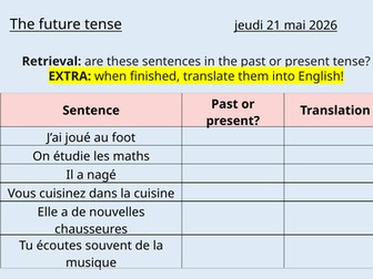 French near and simple future tense practice
